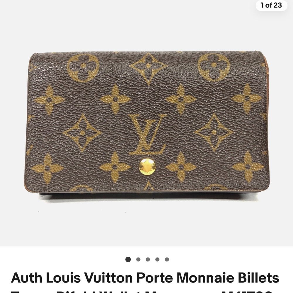 Louis Vuitton Brown Wallet with Gold Zipper